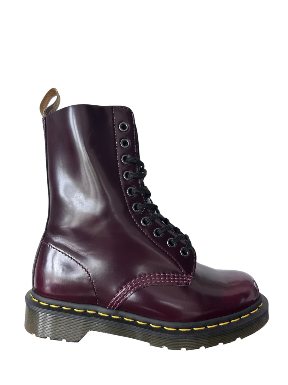 Dr. Martens Women’s Vegan 1490 Mid Calf Boots Cherry Red Combat Grunge Size 5